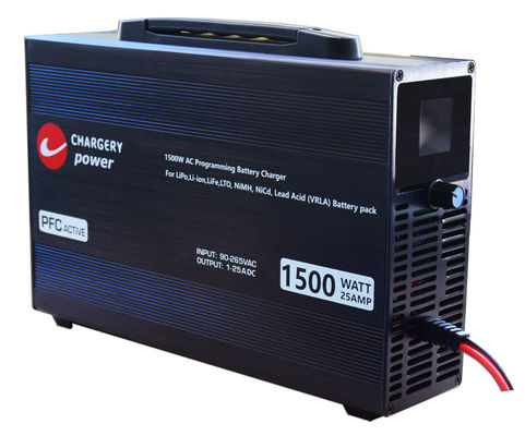 100V 1500W verstelbare spanning stroom batterijoplader C10325 4S tot 24S LiPo, NMC, LiFe, LiTo, Pb, 25A