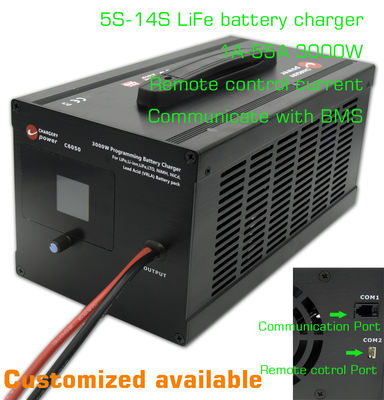 14S LFP Lithium Lifepo4 AC tot DC batterijoplader Energieopslagsysteem 51.1V 3000W