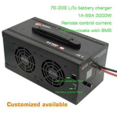 54V 3000W Lithium LTO LiTo Ac To Dc batterijoplader 7S-20S 1A-55A